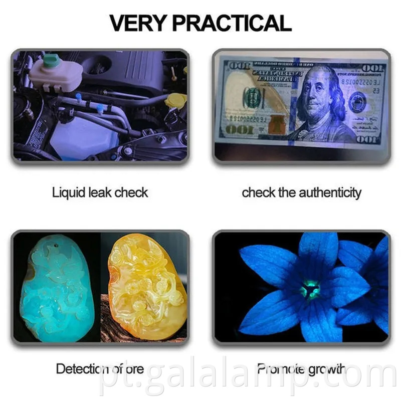 Detector de luz preta portátil de UV para escorpião e detecção de urina para animais de estimação